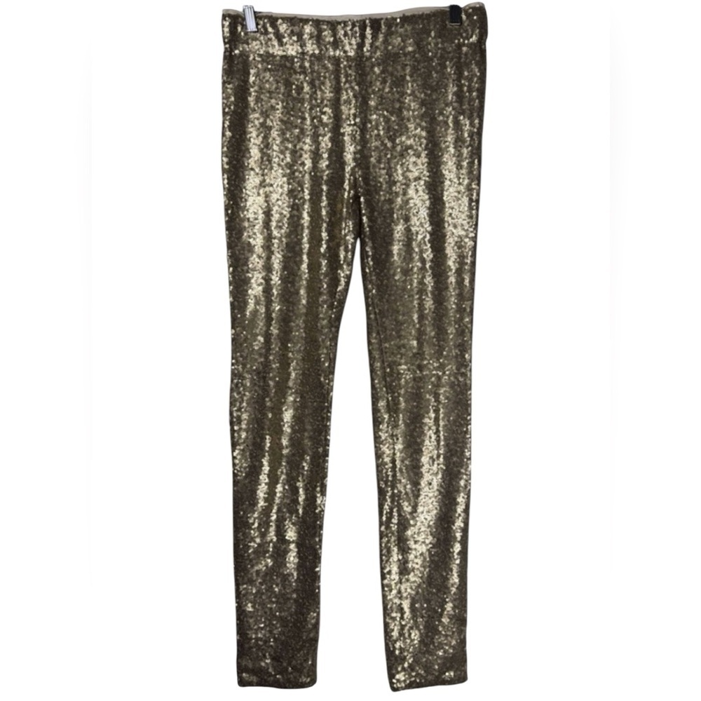 May & July ChampagneAll Over Sequin Embellished Stretchy Skinny Legging Pants M